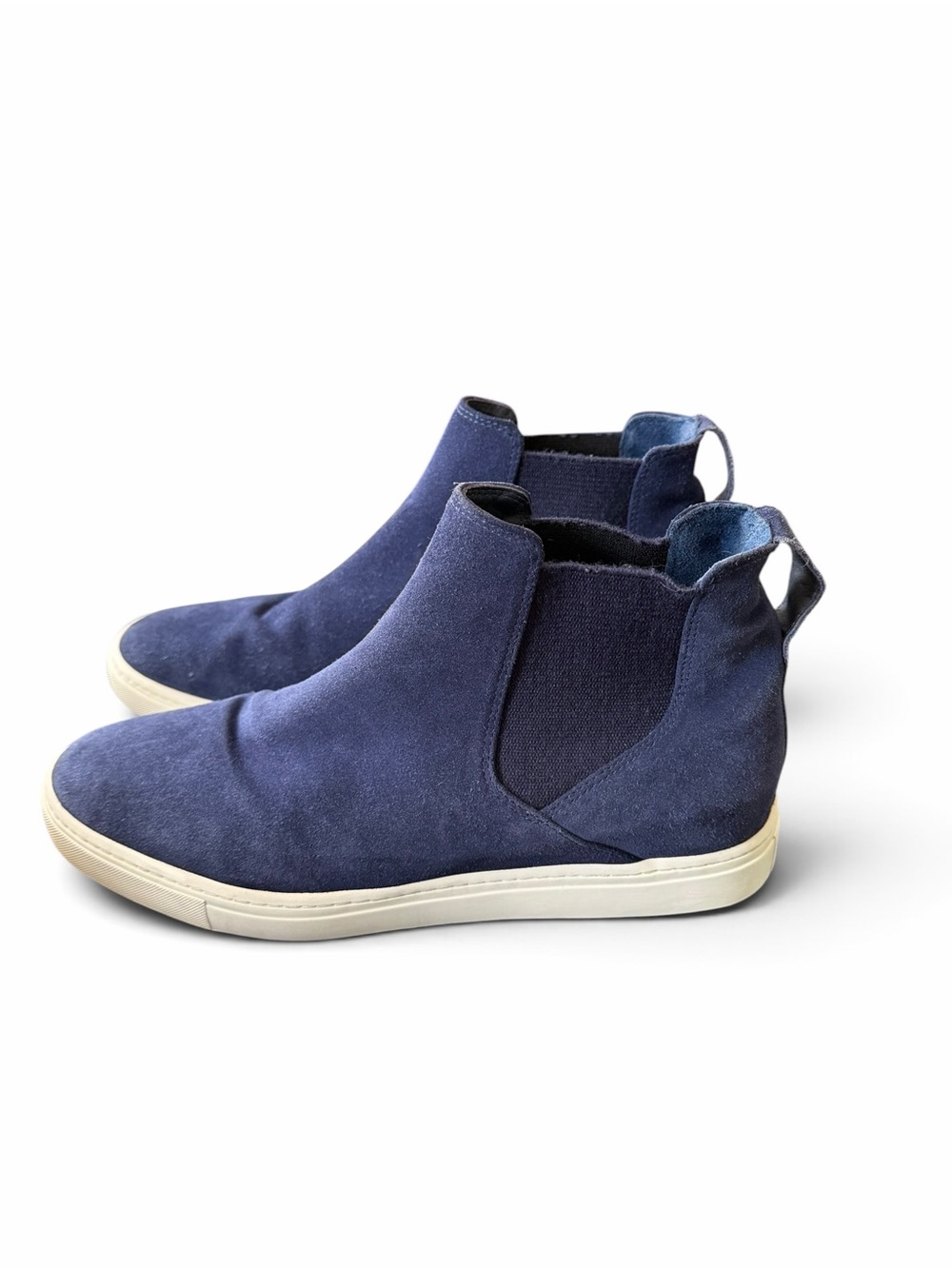 Vince Navy Suede Chelsea-Style Slip-On Sneakers with White Sole